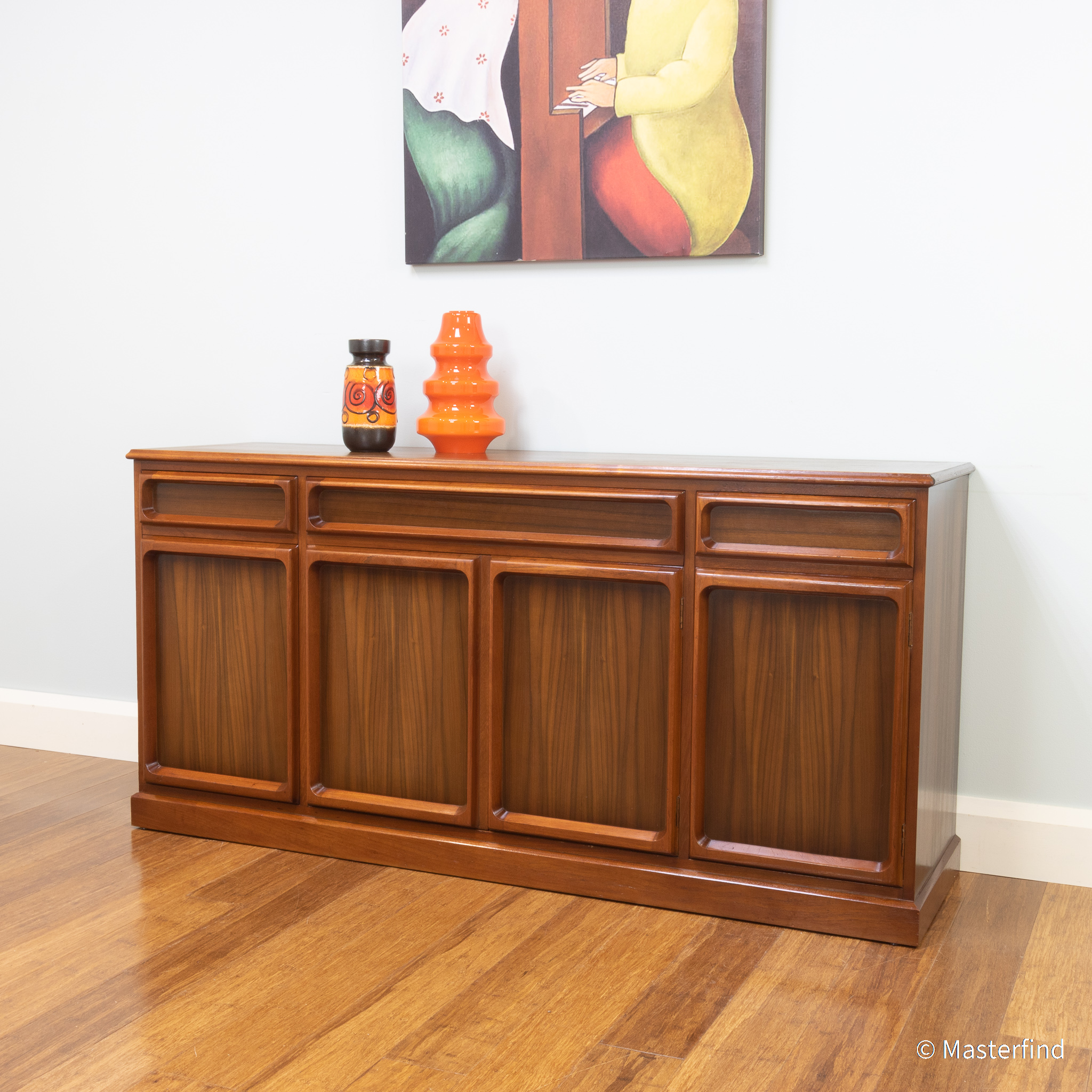 R Retro Vintage Teak Sideboard Buffet Tv Unit Lp Record