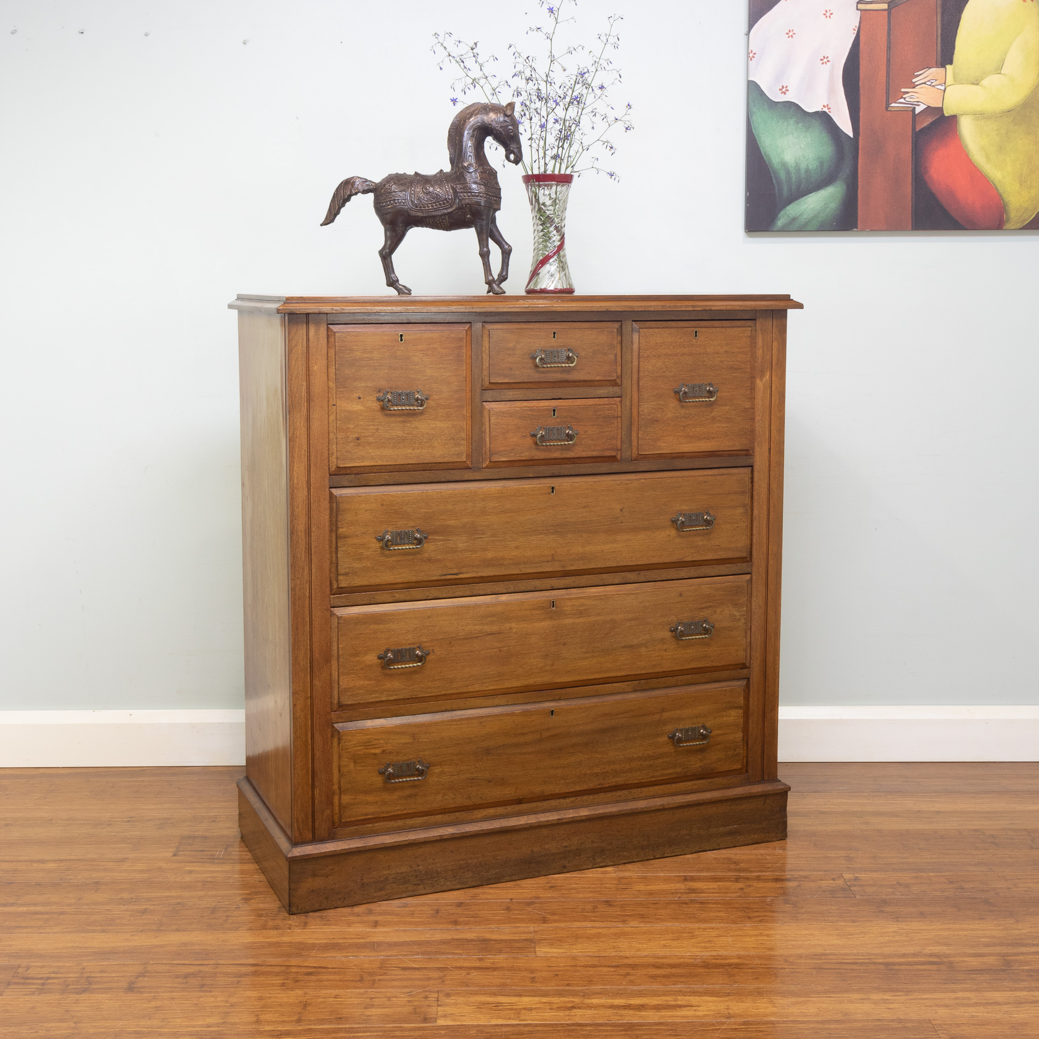 7561A - Antique Vintage Cedar Chest of Drawers x 7 / Tallboy | Masterfind